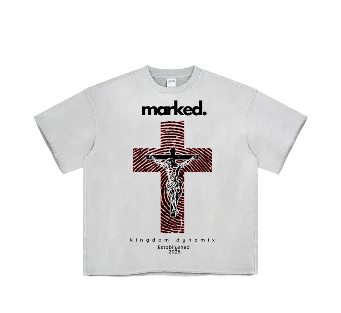 Marked Graphic Tee W/Red Finger Print