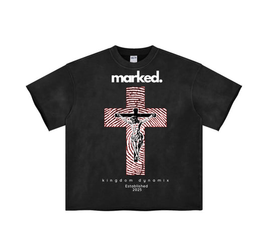 Marked Graphic Tee W/Red Finger Print